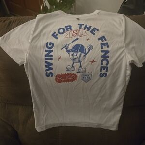 Kids White Graphic Tee - Swing for the Fences